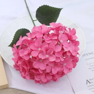 ช่อดอกไฮเดรนเยีย ไฮเดรนเยียปลอม สีชมพูเข้ม