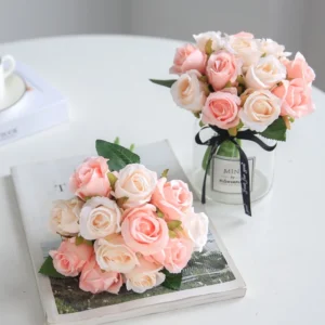 ดอกกุหลาบปลอม ดอกไม้งานแต่งงาน ช่อละ 12 ดอก